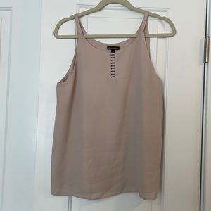 Shinestar dusty pink mauve flowy chiffon tank size large